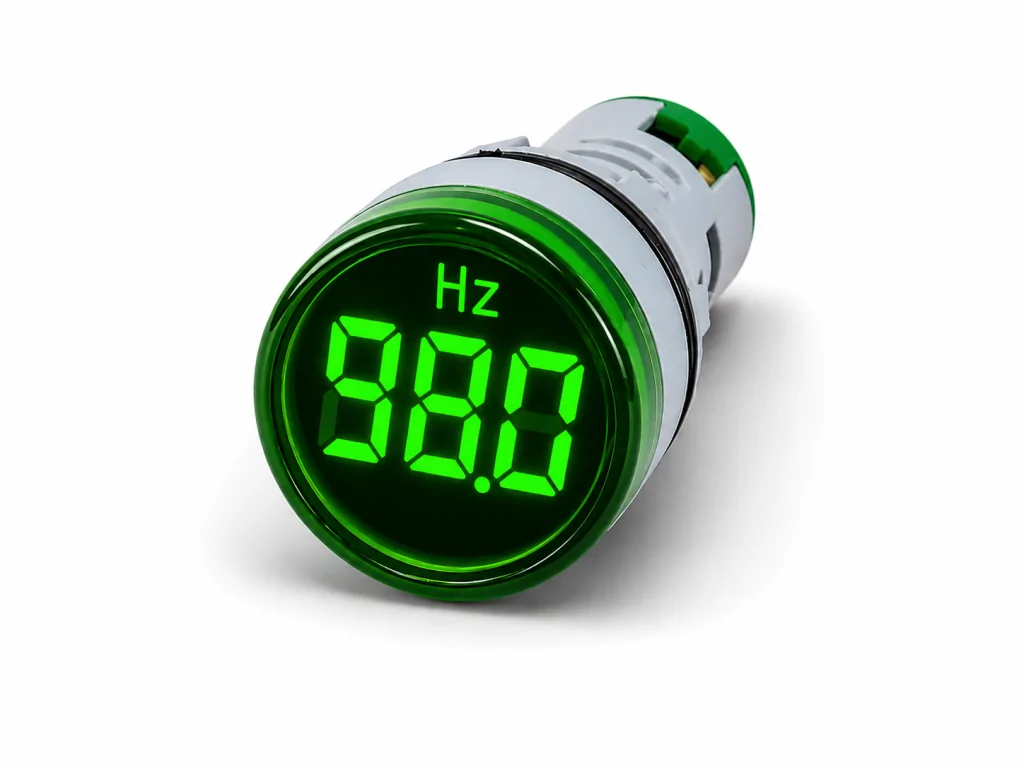 Sinaleiro Frequencímetro Digital PL-SHZ-VERDE – Medição de 20 a 75Hz, LED 22mm