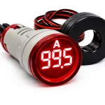 Sinaleiro Amperímetro Digital PL-SA Vermelho – 0 a 100A, LED 22mm, 50-380VCA, com TC