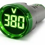 Sinaleiro Voltímetro Digital PL-SV Verde – 50-500VCA, LED 22mm, 3 Dígitos