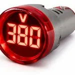 Sinaleiro Voltímetro Digital PL-SV Vermelho – 50-500VCA, LED 22mm, 3 Dígitos